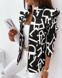 Check Leopard Print Zip Ruffle Shoulder Jacket - Livefree