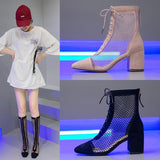 Summer Long Sandal Boots Women's Chunky Heel - Livefree
