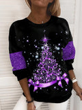 Christmas Tree Printing Personality Simple Long Sleeve Crew Neck Sweater - Livefree
