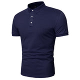 Men's Polo Shirt Lapel Short Sleeve Solid Color Top - Livefree