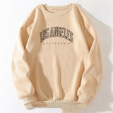 Letter Print Crew Neck Pullover Sweatshirt - Livefree