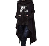 Letter Letters Print Hoodies For Women Long Irregular Sweatshirts Hoodies - Livefree