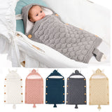Baby Sleeping Bag Newborn Winter Warm Infant Button Knit Swaddle Wrap Swaddling Stroller  Toddler Blanket Envelope Sleepsacks - Livefree