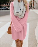 Plush Pullover Long Sweater Women Yellow Black Pink Christmas Sweater Dress Autumn Winter Jersey Jumper Robe Pull Femme - Livefree