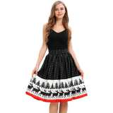 skirt women's ladies Christmas print knee-length skirt stretch high waist wild Christmas party sexy skirt - Livefree