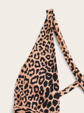 Leopard Criss Cross One Piece Swimsuit - shop.livefree.co.uk