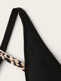 Contrast Leopard Self Tie One Piece Swimsuit - shop.livefree.co.uk