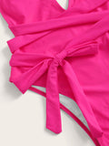 Open Back Self Tie One Piece Swimsuit - shop.livefree.co.uk