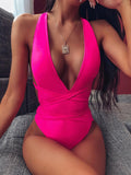 Open Back Self Tie One Piece Swimsuit - shop.livefree.co.uk
