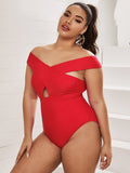 Plus Criss Cross One Piece Swimsuit - shop.livefree.co.uk