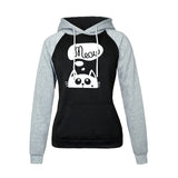Autumn Winter New Hoodies For Women Sweatshirt Kawaii CAT MEOW Print Fashion Hoody Kpop Sweatshirts Raglan Harajuku Hoodie - Livefree