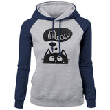 Autumn Winter New Hoodies For Women Sweatshirt Kawaii CAT MEOW Print Fashion Hoody Kpop Sweatshirts Raglan Harajuku Hoodie - Livefree