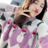 New fashion Christmas Sweater Women Casual Pullover Oversized Knitted Sweater Winter Jumper Autumn Knitwear - Livefree