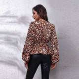 Plaid Print Waist V Neck Lantern Sleeve Elegant Blouse New For Women - Livefree