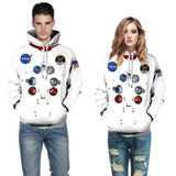 QNPQYX Women Man Winter Streetwear Hoodies Tops 3D Astronaut Space Suit Pullover Sweatshirt Terror Pocket Outwear Warm Hoodies - Livefree