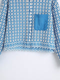 Autumn New Women's Fashion Casual Lapel Hollow out Embroidery Loose Lining