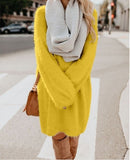Plush Pullover Long Sweater Women Yellow Black Pink Christmas Sweater Dress Autumn Winter Jersey Jumper Robe Pull Femme - Livefree
