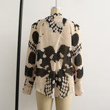 Spring New Women's Fashion Casual Holiday Long Sleeve Bowknot Print Shirt - Livefree