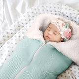 Baby Sleeping Bag Newborn Winter Warm Infant Button Knit Swaddle Wrap Swaddling Stroller  Toddler Blanket Envelope Sleepsacks - Livefree