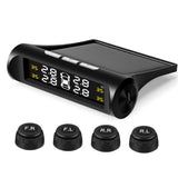 Smart Car TPMS Tire Pressure Monitoring System Solar Power Digital TMPS LCD Display USB Auto Security Alarm Tire Pressure Sensor - Livefree