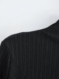 Autumn New Irregular Collar Solid Color Bandage Long Sleeve Knit Undercoat - Livefree