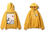 Japanese Embroidery Funny Cat Wave Printed Fleece Hoodies Winter Japan Style Hip Hop Casual Sweatshirts Streetwear - Livefree