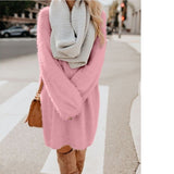 Plush Pullover Long Sweater Women Yellow Black Pink Christmas Sweater Dress Autumn Winter Jersey Jumper Robe Pull Femme - Livefree