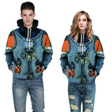 QNPQYX Women Man Winter Streetwear Hoodies Tops 3D Astronaut Space Suit Pullover Sweatshirt Terror Pocket Outwear Warm Hoodies - Livefree