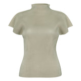 Summer New Sanzhai New Simple Half High Neck Slim Fit T-shirt Women's Versatile Small Top Vest - Livefree