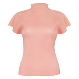 Summer New Sanzhai New Simple Half High Neck Slim Fit T-shirt Women's Versatile Small Top Vest - Livefree
