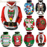 3D Unisex Printing Hooded Sweater Novelty Sweaters Ugly Christmas Sweater Funny Christmas Sweater Pullover Lovers Clothing - Livefree