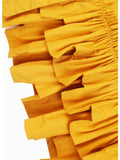 Women Yellow Ruffles Big Size Casual Blouse New Lapel Long Sleeve Loose Fit Shirt Fashion Trend Spring Autumn - Livefree