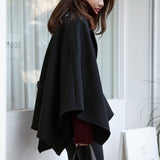 Women Winter Poncho Femme Black Cape Coat S-6XL Plus Size Cloak Ponchos and Capes Poncho Feminino Inverno Cape Femme Ponczo - Livefree