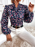 Fashion Long Sleeve Print Women Tops And Blouses Autumn Casual Lace Up Shirt Woman Top Femme Office Ladies Blouse Shirts - Livefree