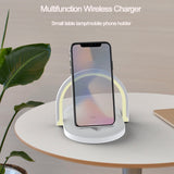 Night Light Wireless Charger 15W Fast Charge with Mobile Phone Stand Desk Lamp Power Bank - Livefree