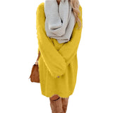 Plush Pullover Long Sweater Women Yellow Black Pink Christmas Sweater Dress Autumn Winter Jersey Jumper Robe Pull Femme - Livefree