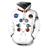 QNPQYX Women Man Winter Streetwear Hoodies Tops 3D Astronaut Space Suit Pullover Sweatshirt Terror Pocket Outwear Warm Hoodies - Livefree