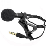 VOXLINK 3.5 mm Microphone Clip Tie Collar for Mobile Phone Speaking in Lecture 1.5m/3m Bracket Clip Vocal Audio Lapel Microphone - Livefree