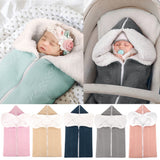 Baby Sleeping Bag Newborn Winter Warm Infant Button Knit Swaddle Wrap Swaddling Stroller  Toddler Blanket Envelope Sleepsacks - Livefree