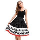 skirt women's ladies Christmas print knee-length skirt stretch high waist wild Christmas party sexy skirt - Livefree