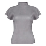 Summer New Sanzhai New Simple Half High Neck Slim Fit T-shirt Women's Versatile Small Top Vest - Livefree
