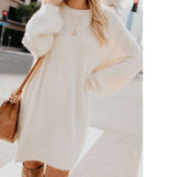 Plush Pullover Long Sweater Women Yellow Black Pink Christmas Sweater Dress Autumn Winter Jersey Jumper Robe Pull Femme - Livefree