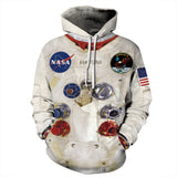 QNPQYX Women Man Winter Streetwear Hoodies Tops 3D Astronaut Space Suit Pullover Sweatshirt Terror Pocket Outwear Warm Hoodies - Livefree