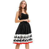 skirt women's ladies Christmas print knee-length skirt stretch high waist wild Christmas party sexy skirt - Livefree