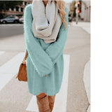 Plush Pullover Long Sweater Women Yellow Black Pink Christmas Sweater Dress Autumn Winter Jersey Jumper Robe Pull Femme - Livefree
