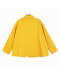 Women Yellow Ruffles Big Size Casual Blouse New Lapel Long Sleeve Loose Fit Shirt Fashion Trend Spring Autumn - Livefree