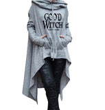 Letter Letters Print Hoodies For Women Long Irregular Sweatshirts Hoodies - Livefree