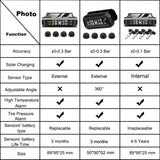 Smart Car TPMS Tire Pressure Monitoring System Solar Power Digital TMPS LCD Display USB Auto Security Alarm Tire Pressure Sensor - Livefree