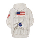 QNPQYX Women Man Winter Streetwear Hoodies Tops 3D Astronaut Space Suit Pullover Sweatshirt Terror Pocket Outwear Warm Hoodies - Livefree