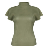 Summer New Sanzhai New Simple Half High Neck Slim Fit T-shirt Women's Versatile Small Top Vest - Livefree